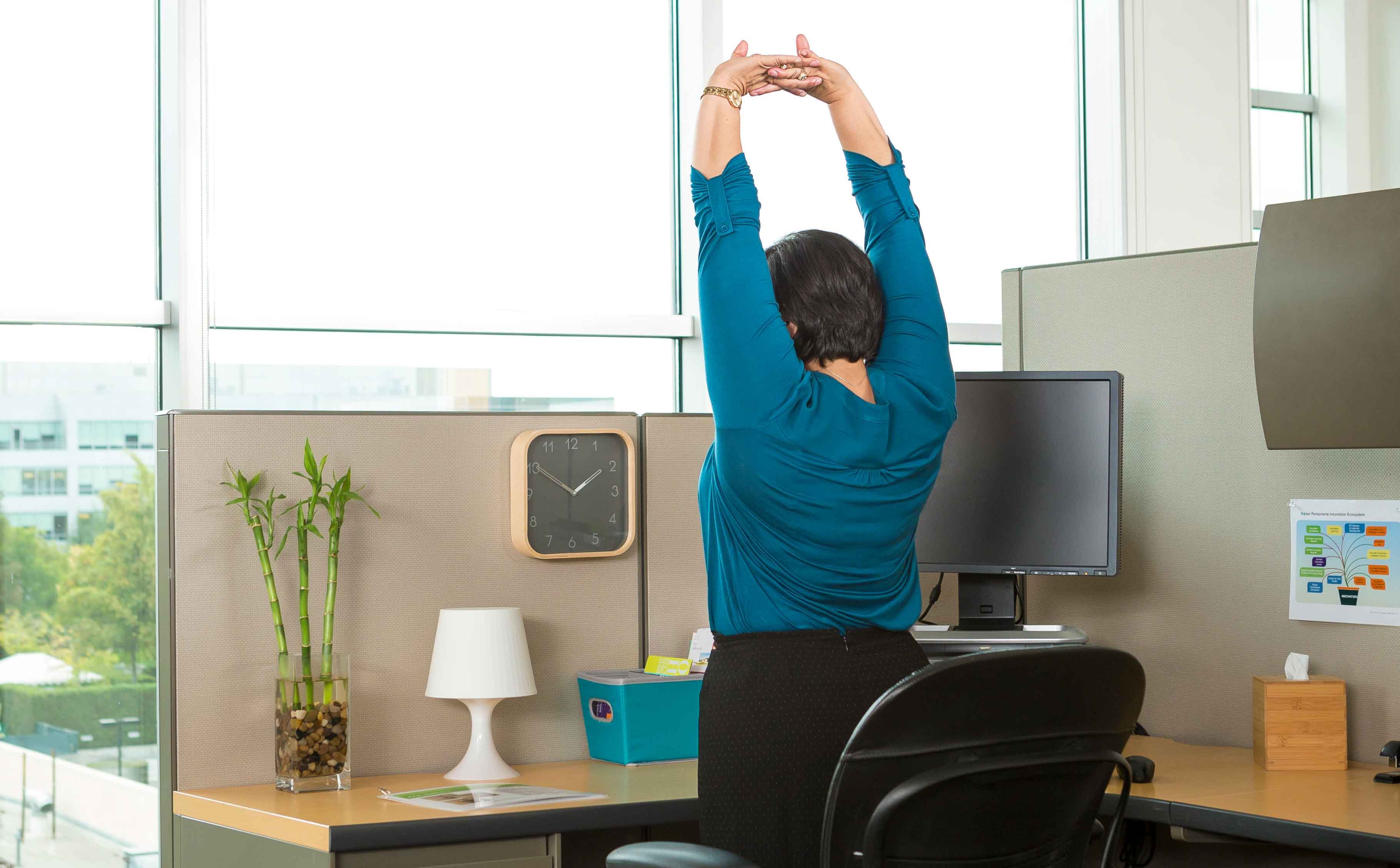 Stretching at an office workstation